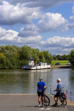 The Main ferry from Seligenstadt to Karlstein, Seligenstadt, Hesse, Germany clipart