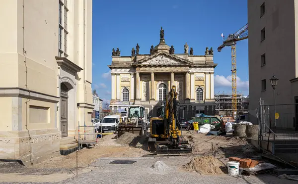 Almanya, Brandenburg, Potsdam 'daki Garnizon Kilisesi' nin inşaat alanı