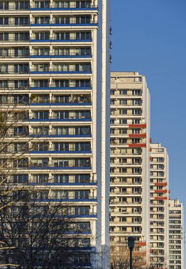 Kiralık daireleri olan yüksek binalar, Leipziger Caddesi, Berlin, Almanya