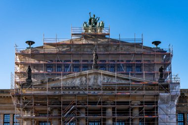 Gendarmenmarkt ve çevresindeki büyük inşaat alanı, Berlin, Almanya