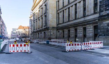 Gendarmenmarkt ve çevresindeki büyük inşaat alanı, Berlin, Almanya