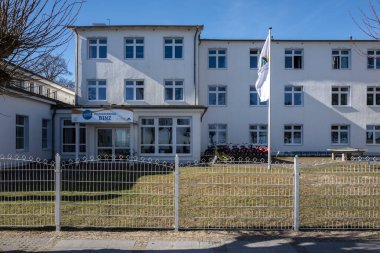 Binz, Rgen, Mecklenburg-Batı Pomerania, Almanya 'daki Baltık Denizi gezinti alanında sahil beldesi mimarisi