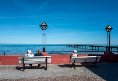 Binz, Rgen, Mecklenburg-Batı Pomerania, Almanya 'daki tarihi ve modern spa ev mimarisi