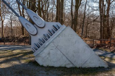 Knigsstuhl Ulusal Park Merkezi ile yeni inşa edilen Skywalk ve müzesi, Regensburg, Mecklenburg-Vorpommern, Almanya