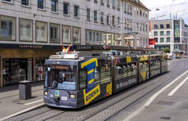 Tram on Domstrae, Wrzburg, Bavaria, Germany