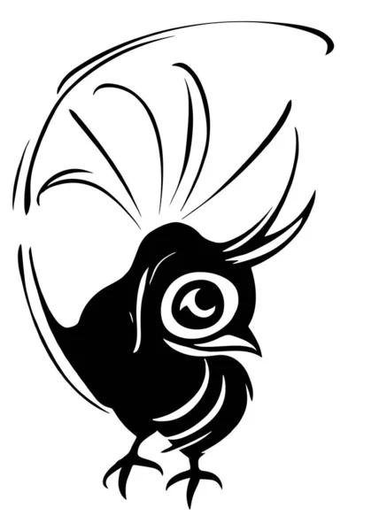 Pájaro Ojos Abiertos Sorprendido Estilizado Como Logotipo También Bueno Para — Vector de stock