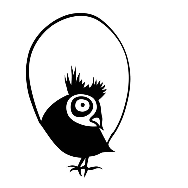 Pájaro Ojos Abiertos Sorprendido Estilizado Como Logotipo También Bueno Para — Vector de stock