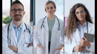 Video konferansında konuşurken görüntülü konuşma yapan çeşitli çalışanların ekran uygulaması görüntüsü.