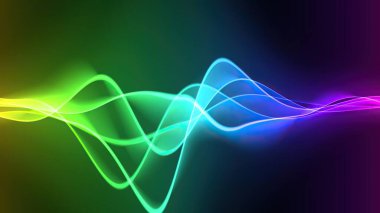 Dalga çizgisi akan gökkuşağı rengi