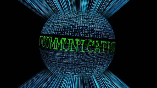 Koncepcja Komunikacji Binarnej Sfery Danych — Zdjęcie stockowe