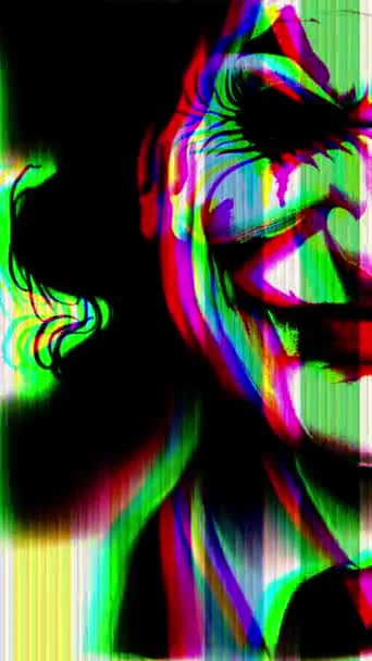 Joker Dibujo Mano Animación Vídeo Vertical — Vídeo de stock