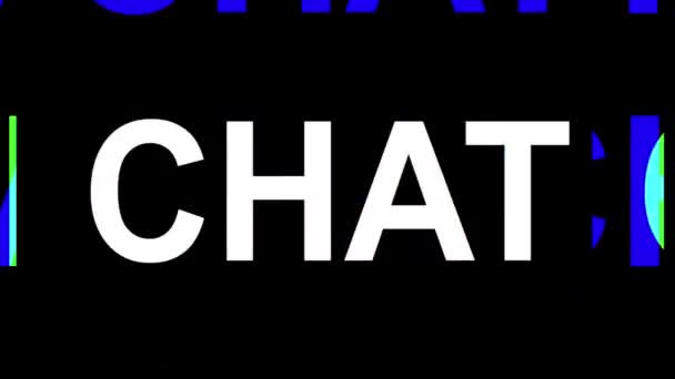 Texto Chat Efecto Fallo Pantalla — Vídeos de Stock