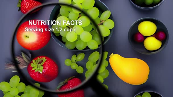 Факты Питании Различных Фруктов Овощей — стоковое видео