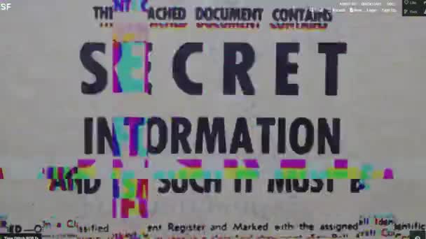 Secret Info Screen Glitch Effect — Stock Video