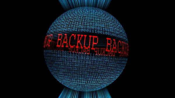 Eseguire Backup Concetto Sfera Dati Binari — Foto Stock