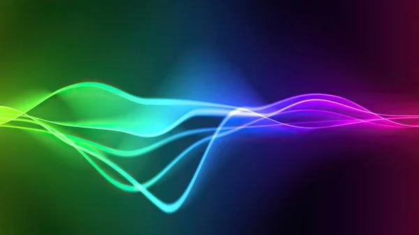 虹色を流れる波線 — ストック写真
