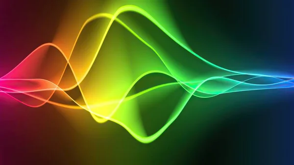 虹色を流れる波線 — ストック写真