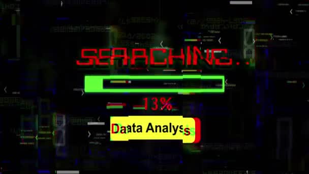壊れたデータ分析のグリッチ効果 — ストック動画