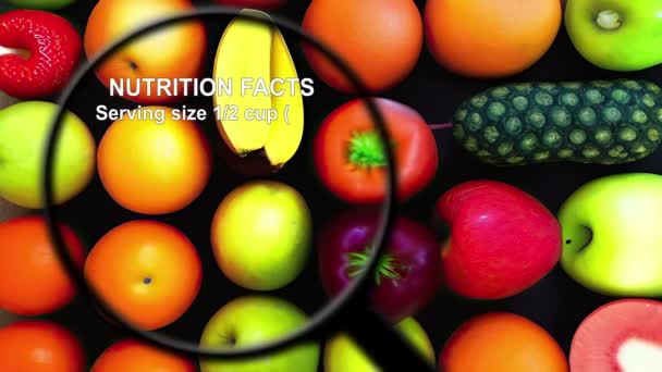 Valeur Nutritive Divers Fruits Légumes — Video