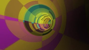 Travel Through A Colorful Stripes Tunnel