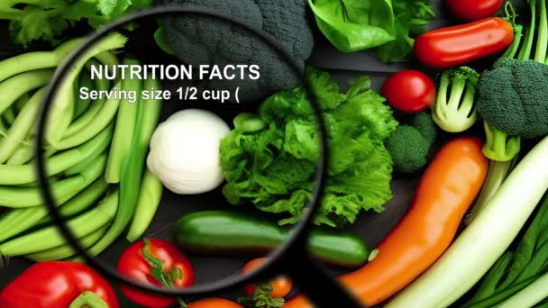 Táplálkozási Tények Különböző Zöldségekről — Stock videók