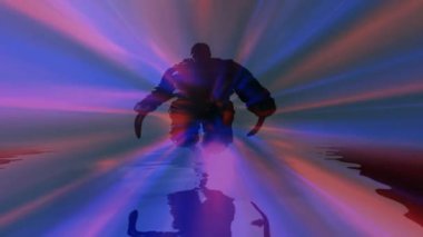 Suya yansıyan gerçeküstü insan silueti