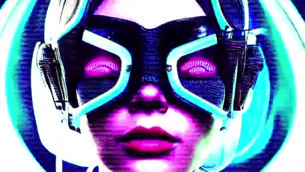 Digital Woman Cyborg Sci Animasjon Den Digitale Verden – stockvideo