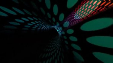 Driving through the Colorful dots tunnel