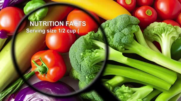 Fakta Nutrisi Pada Berbagai Sayuran — Stok Video