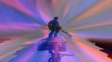 Suya yansıyan gerçeküstü insan silueti