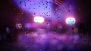 Bir pencereyi bokeh arkaplanına karşı indirecek yağmur yağışıweather forecast
