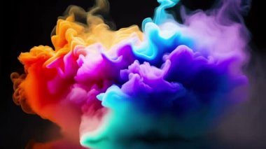 Abstract colorful ink and smoke waves