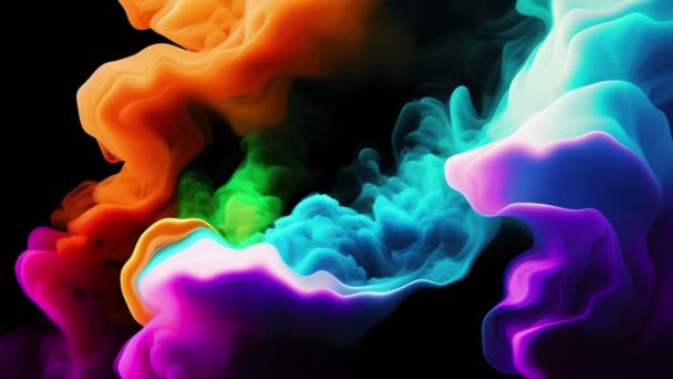 Abstract Colorful Ink Smoke Waves — Videoclip de stoc