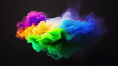 Abstract colorful ink and smoke waves
