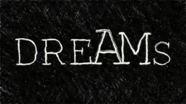 Metin elle çizilmiş animasyon rüyaları