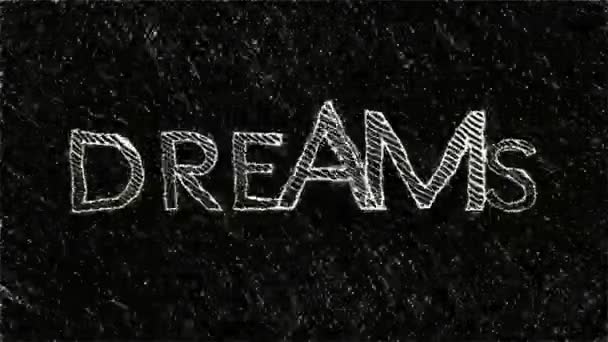 Träume Text Handgezeichnete Animation — Stockvideo