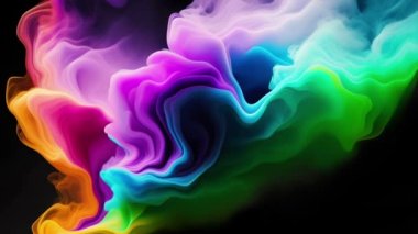 Abstract colorful ink and smoke waves