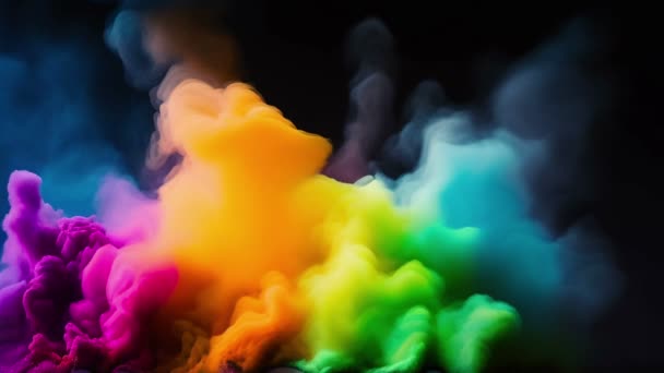 Abstract Colorful Ink Smoke Waves — Stok video