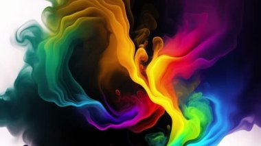 Abstract colorful ink and smoke waves