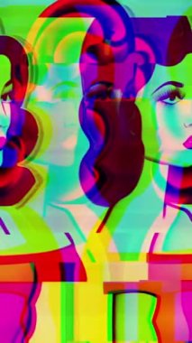Pop Art Style Animation With Retro Woman