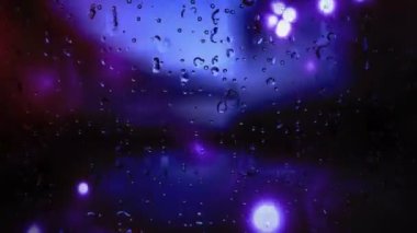 Bir pencereyi bokeh arkaplanına karşı indirecek yağmur yağışıweather forecast