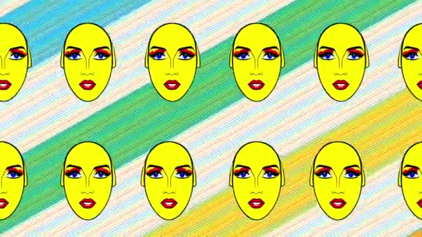 Pop Art Style Animation Retro Woman — стокове відео