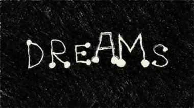 Metin elle çizilmiş animasyon rüyaları