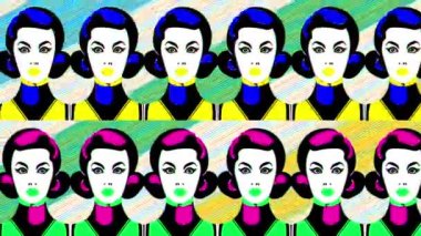 Pop Art Style Animation With Retro Woman