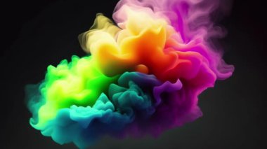 Abstract colorful ink and smoke waves