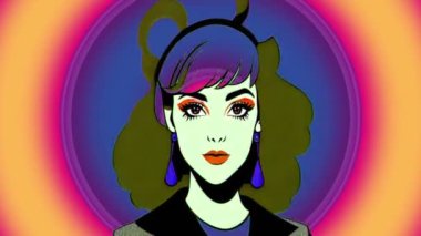 Pop Art Style Animation With Retro Woman