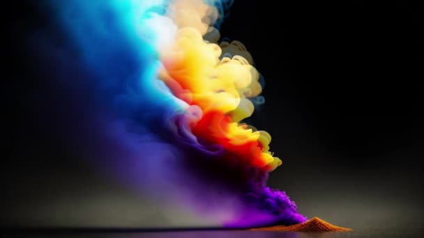Mesmerizing Macro Shot Multi Colored Smoke Studio — Video