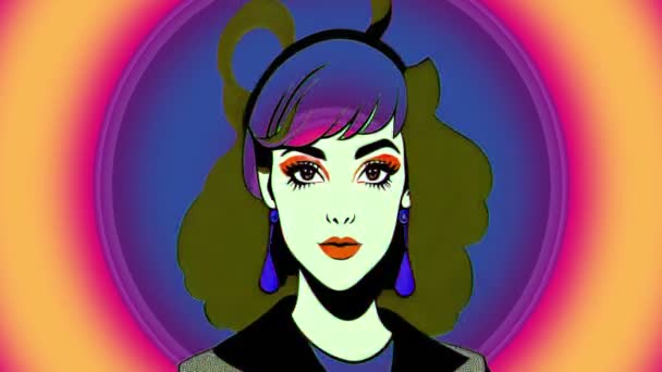 Pop Art Style Animation Retro Woman — Stock videók