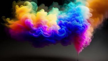 Abstract colorful ink and smoke waves