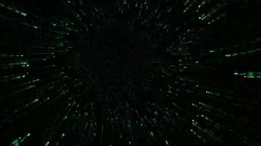 Driving through the hi tech futuristic tunnel